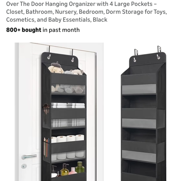 Other - Over-the-Door Black Storage Organizer